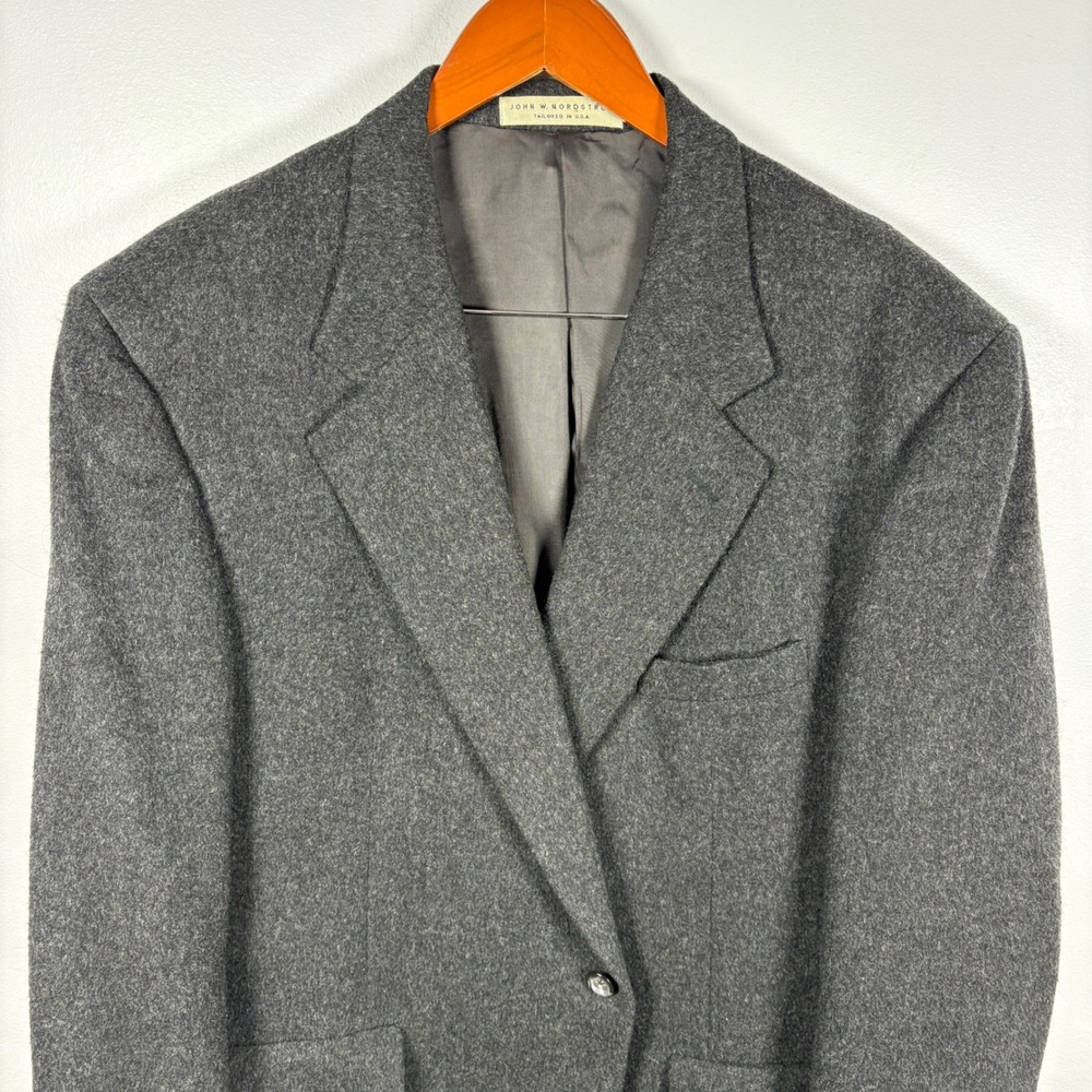 John W Nordstrom Loro Piana Camel Hair Blazer Mens 46 Charcoal Gray Sport Coat